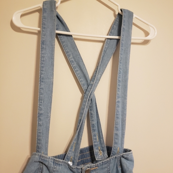 2for$10 Denim suspender skirt with straps - Picture 2 of 5